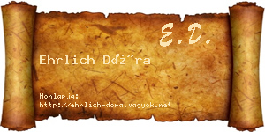 Ehrlich Dóra névjegykártya